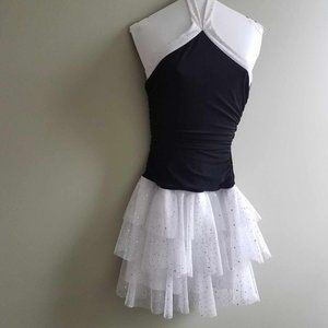 Pageant Dress, Prom, Fairy, Costume, RenFair, Formal, Black&White STRETCH sparkl